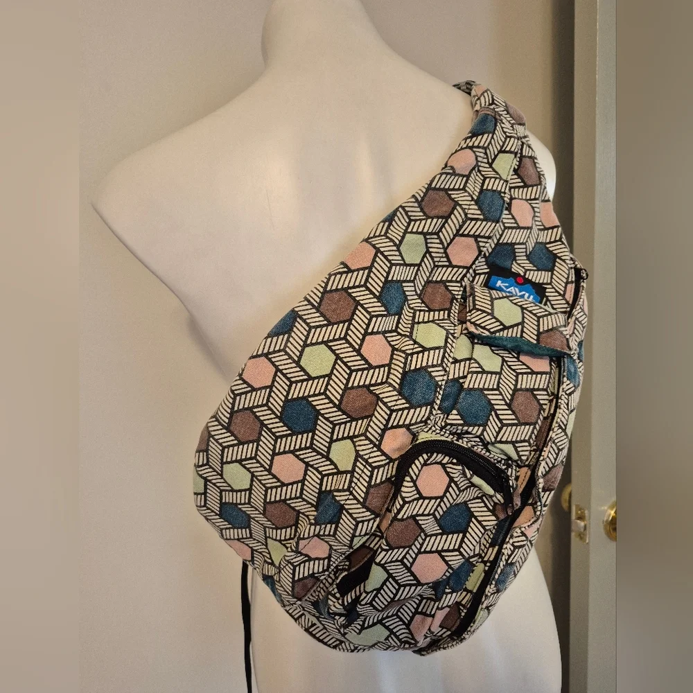 KAVU Cotton Multicolored Casual Outdoors Travel Rope Bag